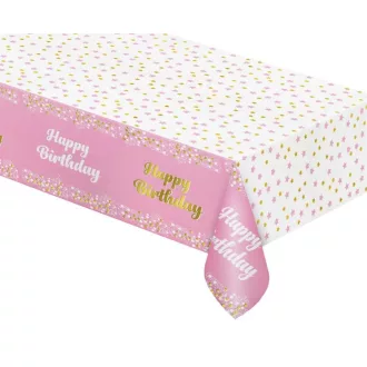 Happy Birthday Light Pink asztalterítő 137x183 cm