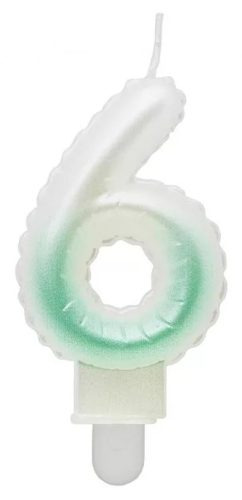 White-Green Ombre, Fehér-Zöld számgyertya, tortagyertya 6-os