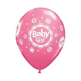 Baby Girl Pink Mix léggömb, lufi 6 db-os 11 inch (28cm)