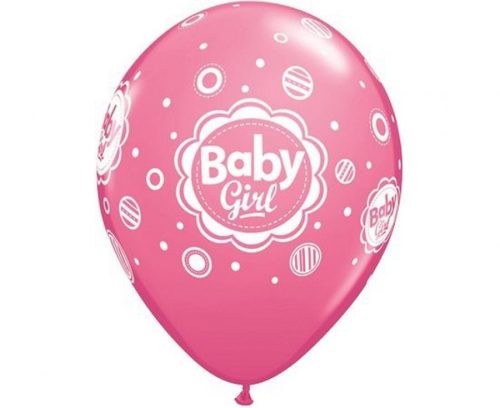 Baby Girl Pink Mix léggömb, lufi 6 db-os 11 inch (28cm)