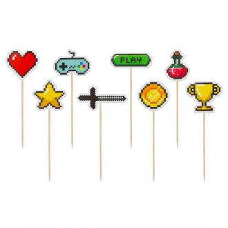 Game On díszítő pálca, topper 8 db-os