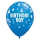 Happy Birthday Boy Blue léggömb, lufi 6 db-os 11 inch (28cm)