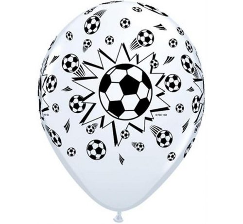 White Football, Focis léggömb, lufi 6 db-os 11 inch (28 cm)