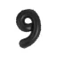 Fekete 9-es B&C Matt Black szám fólia lufi 85cm