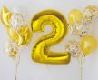 Arany 2-es Gold szám fólia lufi 92cm