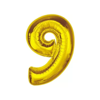 Arany 9-es Gold szám fólia lufi 92cm