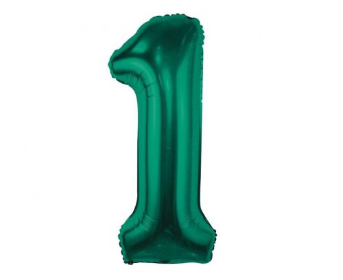 B&C Bottle Green, Zöld 1-es szám fólia lufi 85cm