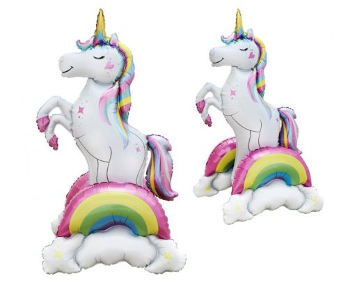 Unikornis 3D Rainbow fólia lufi 94cm