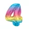 Színes 4-es Rainbow szám fólia lufi 92cm