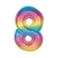 Színes 8-as Rainbow szám fólia lufi 92cm
