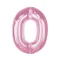 Rózsaszín 0-ás Light Pink szám fólia lufi 92cm