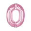 Rózsaszín 0-ás Light Pink szám fólia lufi 92cm