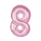 Rózsaszín 8-as Light Pink szám fólia lufi 92cm