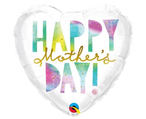 Happy Mothers Day Watercolor, Boldog Anyák Napját fólia lufi 46 cm