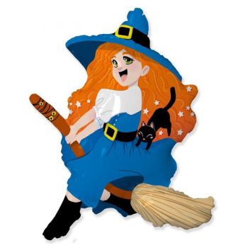 Witch on Broom, Boszorkány fólia lufi 61cm