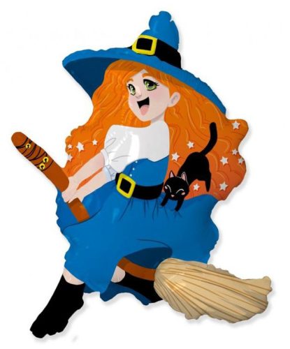 Witch on Broom, Boszorkány fólia lufi 61cm