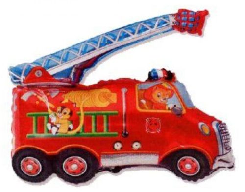 Fire Car, Tűzoltóautó fólia lufi 36 cm