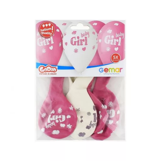 Baby Girl léggömb, lufi 5 db-os 13 inch 33 cm
