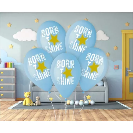 Born to Shine Blue léggömb, lufi 5 db-os 13 inch (33cm)