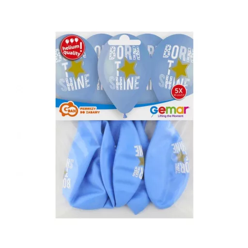 Born to Shine Blue léggömb, lufi 5 db-os 13 inch (33cm)