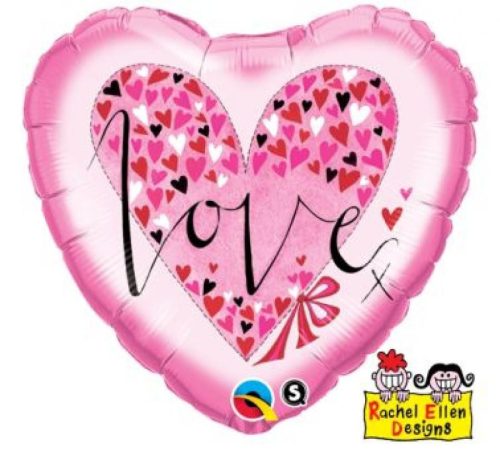I love You Hearts fólia lufi 46 cm