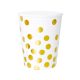 Gold Dots White, Pöttyös papír pohár 6 db-os 270 ml