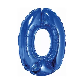 Blue, Kék 0-ás mini szám fólia lufi 35cm