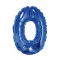 Blue, Kék 0-ás mini szám fólia lufi 35cm