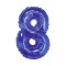 Blue, Kék 8-as mini szám fólia lufi 35cm