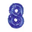 Blue, Kék 8-as mini szám fólia lufi 35cm