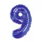 Blue, Kék 9-es mini szám fólia lufi 35cm