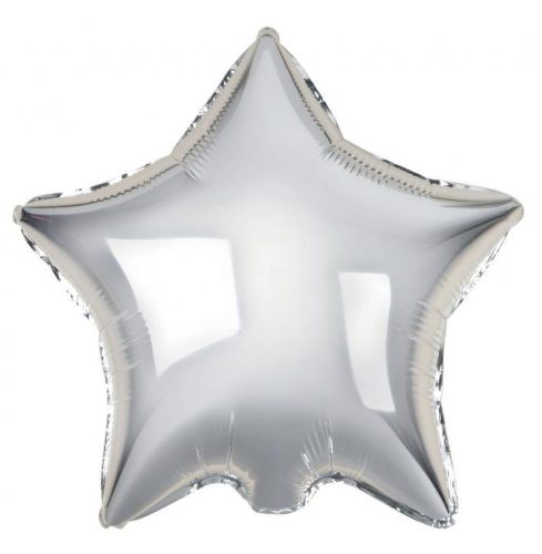 Silver Star, Ezüst csillag fólia lufi 44 cm