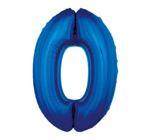 Kék 0-ás B&C Blue szám fólia lufi 92cm