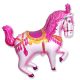 Circus Horse Pink, Lovas fólia lufi 36 cm