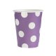 Purple Polka Dots, Lila papír pohár 6 db-os 270 ml