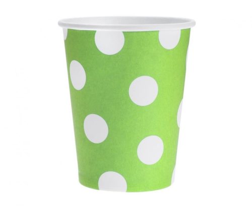 Green Polka Dots, Zöld papír pohár 6 db-os 270 ml