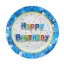 Happy Birthday Blue papírtányér 6 db-os 18cm