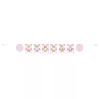 1st Birthday Pink, Első születésnap papír felirat 182cm