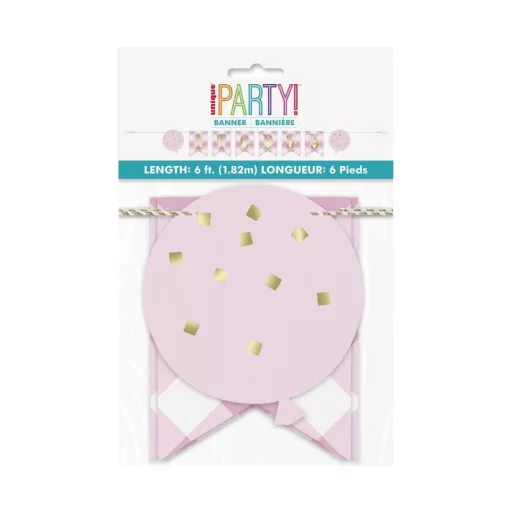 1st Birthday Pink, Első születésnap papír felirat 182cm