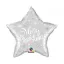 Merry Christmas Silver Star, Karácsony fólia lufi 51cm