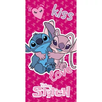   Disney Lilo és Stitch, A csillagkutya Kiss, Love fürdőlepedő, strandtörölköző 70x140 cm (Fast Dry)