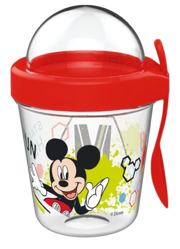 Disney Mickey pohár snack tartó fedéllel és kanállal 350ml