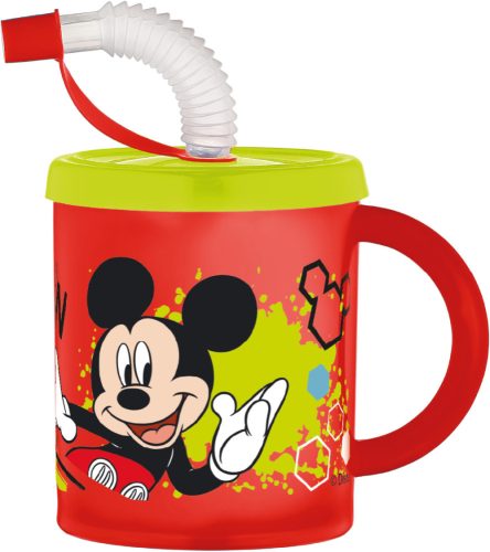 Disney Mickey szívószálas bögre, műanyag 210ml