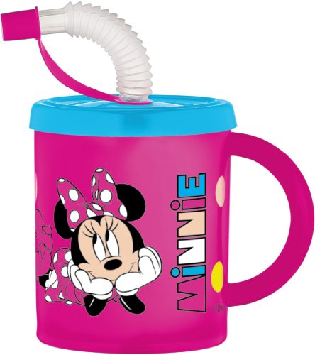 Disney Minnie szívószálas bögre, műanyag 210ml