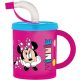 Disney Minnie szívószálas bögre, műanyag 210ml