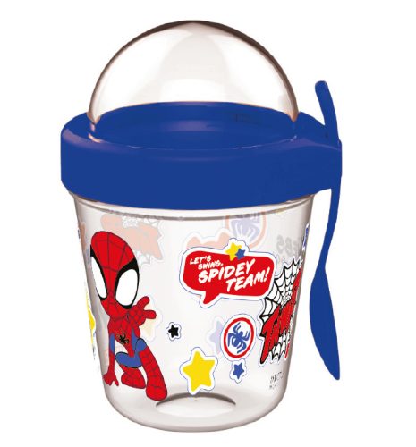 Pókember Spidey pohár snack tartó fedéllel és kanállal 350ml