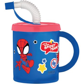 Pókember Spidey szívószálas bögre, műanyag 210ml