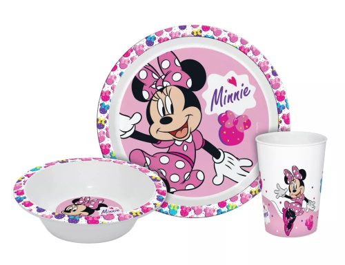 Disney Minnie étkészlet, micro műanyag szett - díszdobozban