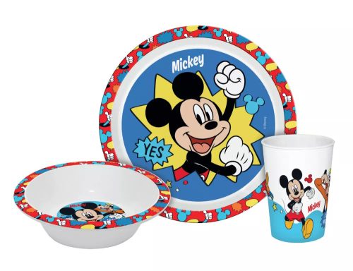 Disney Mickey étkészlet, micro műanyag szett - díszdobozban