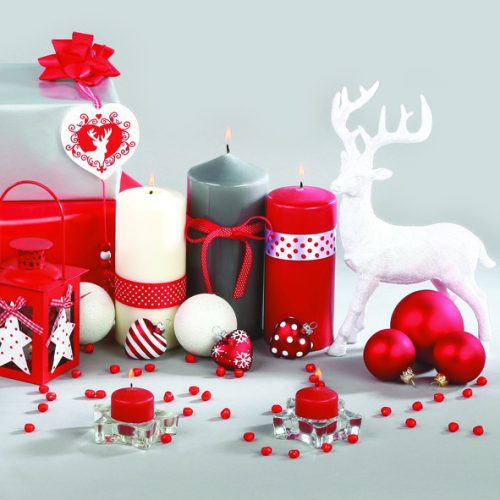 Karácsony Red Composition szalvéta 20 db-os 33x33cm